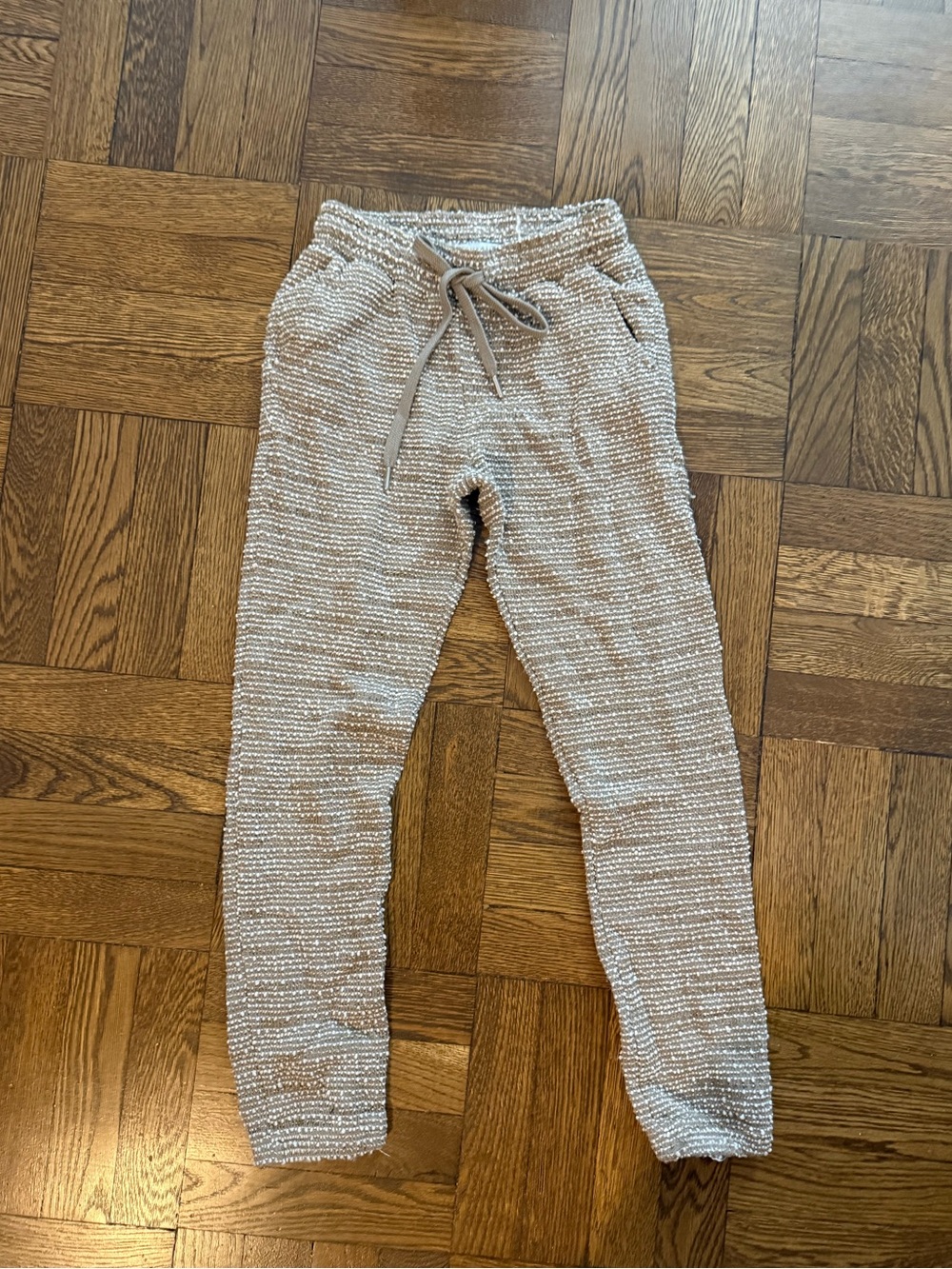Something Navy Cream Textured Jogger Pants